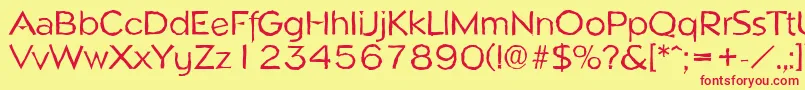 NapoliantiqueRegular Font – Red Fonts on Yellow Background