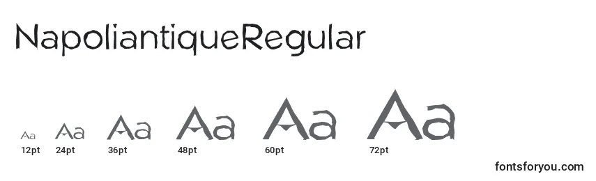 Размеры шрифта NapoliantiqueRegular