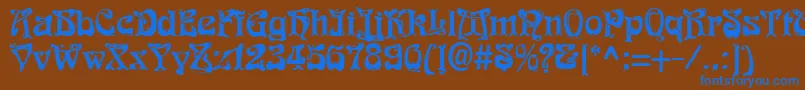 Funk1 Font – Blue Fonts on Brown Background