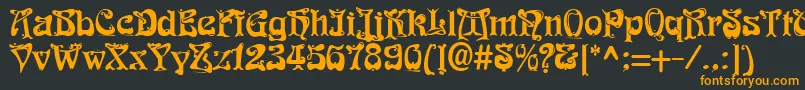 Funk1 Font – Orange Fonts on Black Background