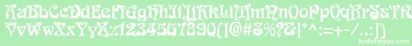 Funk1 Font – White Fonts on Green Background