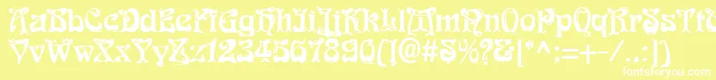 Funk1 Font – White Fonts on Yellow Background