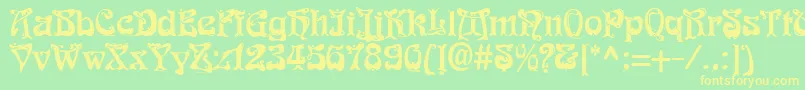Police Funk1 – polices jaunes sur fond vert