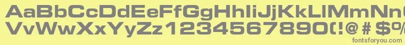 EurostileltstdBoldex2-fontti – harmaat kirjasimet keltaisella taustalla