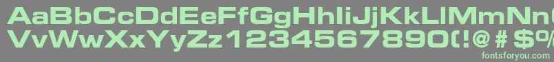 フォントEurostileltstdBoldex2 – 灰色の背景に緑のフォント