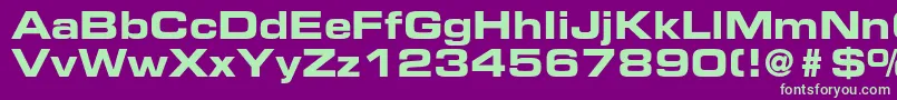 フォントEurostileltstdBoldex2 – 紫の背景に緑のフォント