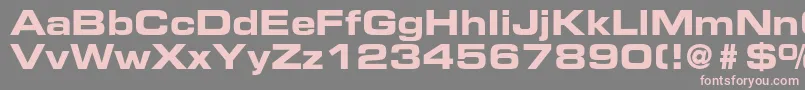フォントEurostileltstdBoldex2 – 灰色の背景にピンクのフォント