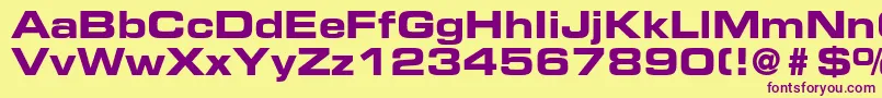 フォントEurostileltstdBoldex2 – 紫色のフォント、黄色の背景
