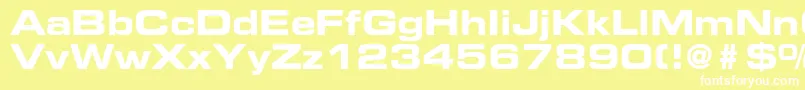 フォントEurostileltstdBoldex2 – 黄色い背景に白い文字