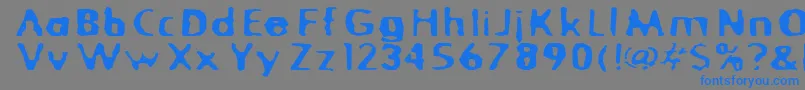 フォントBlurrdwide – 灰色の背景に青い文字