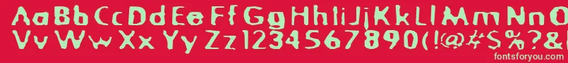 Blurrdwide Font – Green Fonts on Red Background