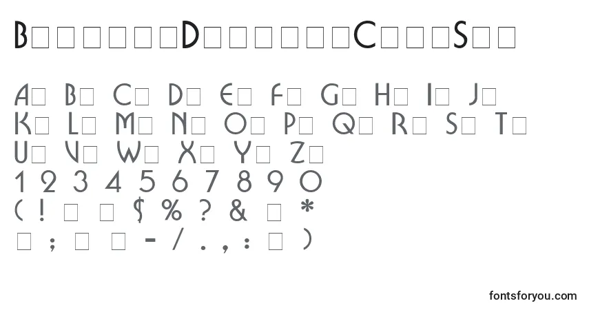 Czcionka BriocheDisplayCapsSsi – alfabet, cyfry, specjalne znaki