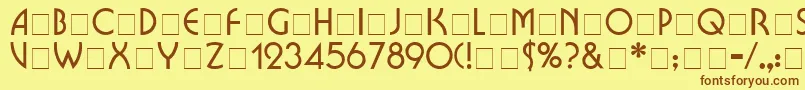 BriocheDisplayCapsSsi Font – Brown Fonts on Yellow Background
