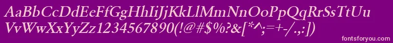 UrwgaramondtmedOblique Font – Pink Fonts on Purple Background