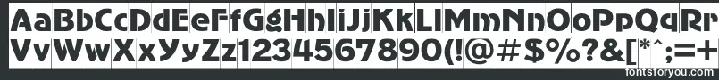 Advergothiccameoc-fontti – valkoiset fontit mustalla taustalla
