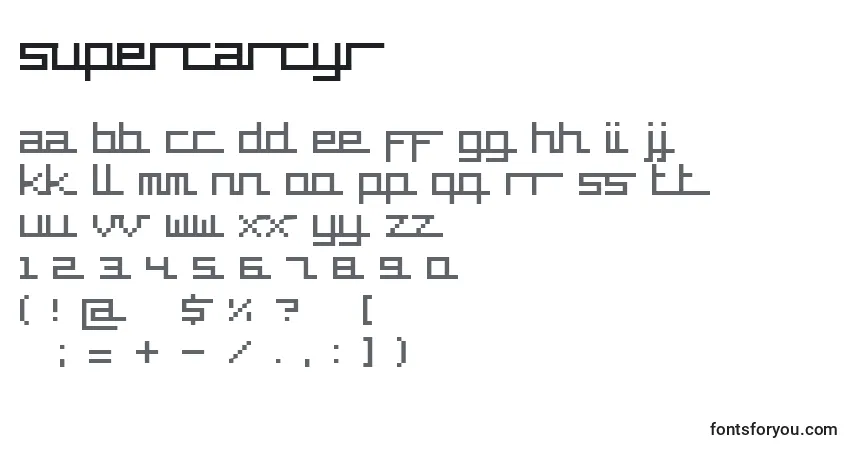 A fonte SupercarCyr – alfabeto, números, caracteres especiais