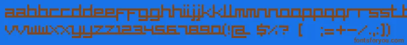 Шрифт SupercarCyr – коричневые шрифты на синем фоне
