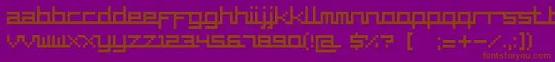 SupercarCyr-Schriftart – Braune Schriften auf violettem Hintergrund