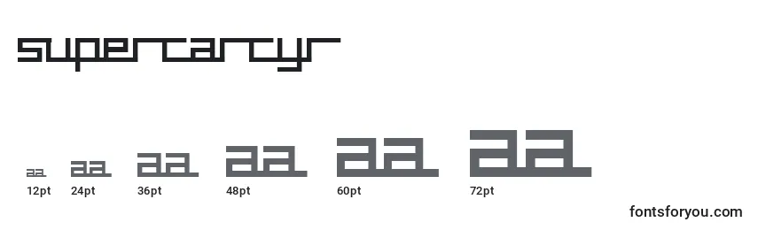 Размеры шрифта SupercarCyr