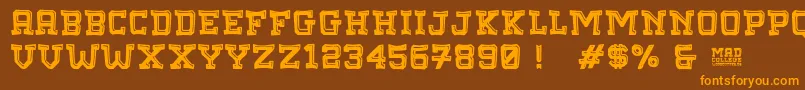 MadCollege Font – Orange Fonts on Brown Background