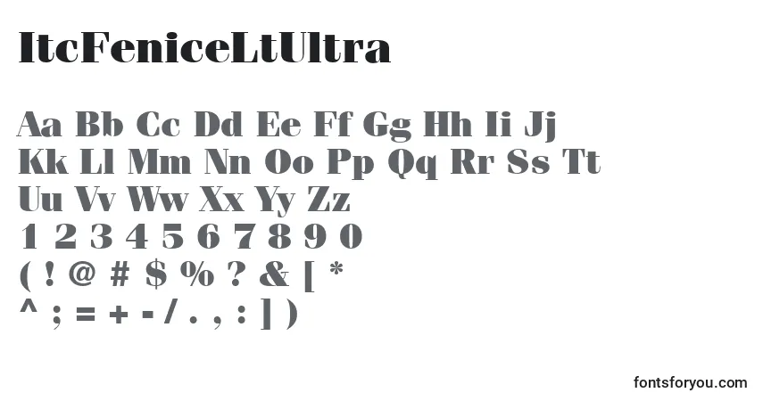Шрифт ItcFeniceLtUltra – алфавит, цифры, специальные символы