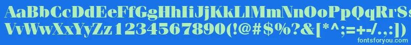 Шрифт ItcFeniceLtUltra – зелёные шрифты на синем фоне