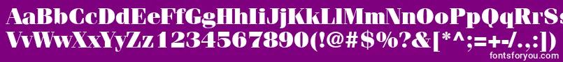 Czcionka ItcFeniceLtUltra – białe czcionki na fioletowym tle