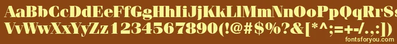 Czcionka ItcFeniceLtUltra – żółte czcionki na brązowym tle