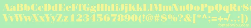 フォントItcFeniceLtUltra – 黄色の文字が緑の背景にあります