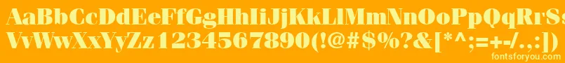 フォントItcFeniceLtUltra – オレンジの背景に黄色の文字