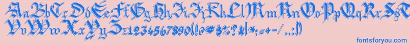 Argbiwsc Font – Blue Fonts on Pink Background