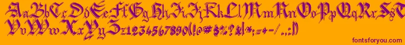 Argbiwsc Font – Purple Fonts on Orange Background