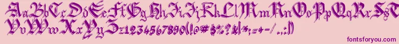 Argbiwsc Font – Purple Fonts on Pink Background