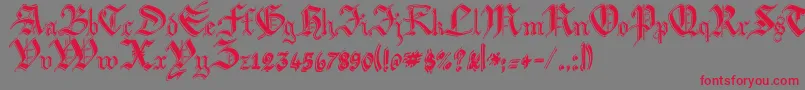 フォントArgbiwsc – 赤い文字の灰色の背景