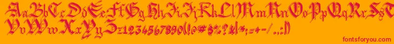 Argbiwsc Font – Red Fonts on Orange Background
