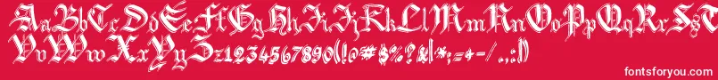 Argbiwsc Font – White Fonts on Red Background