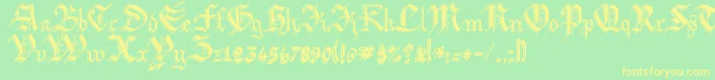 Argbiwsc Font – Yellow Fonts on Green Background