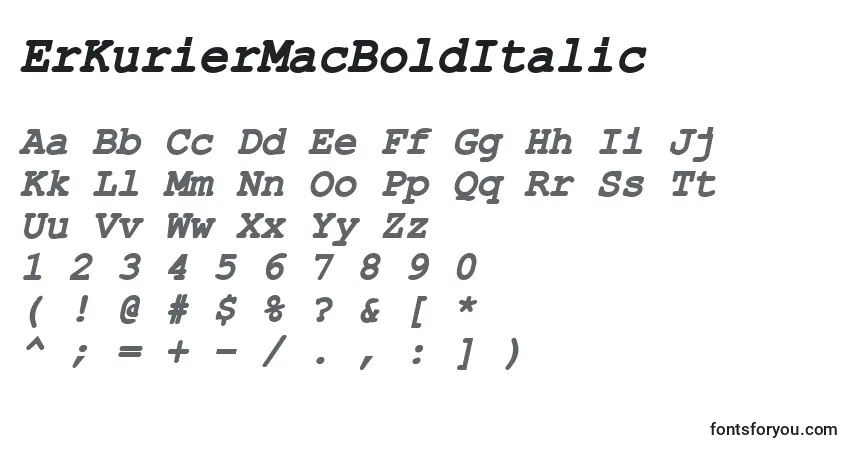 ErKurierMacBoldItalicフォント–アルファベット、数字、特殊文字