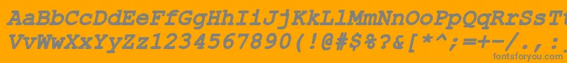 フォントErKurierMacBoldItalic – オレンジの背景に灰色の文字