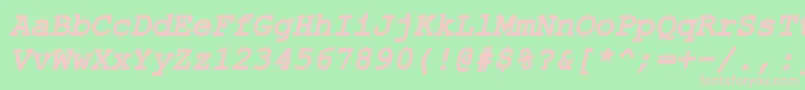 ErKurierMacBoldItalic Font – Pink Fonts on Green Background