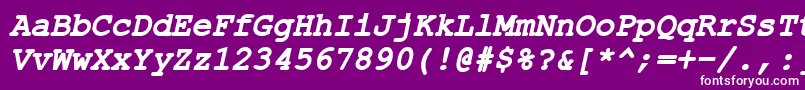 ErKurierMacBoldItalic Font – White Fonts on Purple Background