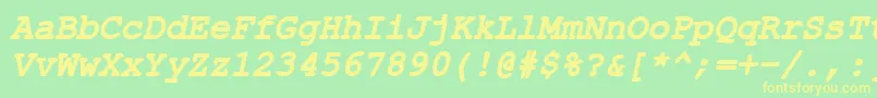 ErKurierMacBoldItalic Font – Yellow Fonts on Green Background