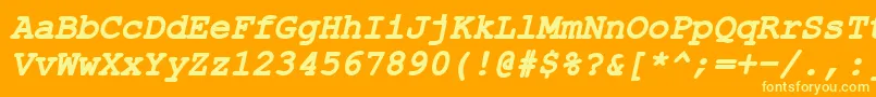 ErKurierMacBoldItalic Font – Yellow Fonts on Orange Background