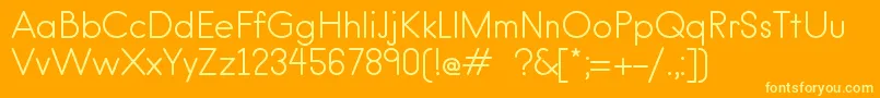 HankenroundRegular-fontti – keltaiset fontit oranssilla taustalla