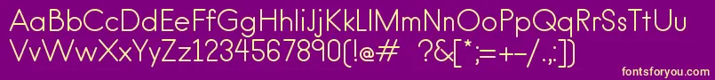 Czcionka HankenroundRegular – żółte czcionki na fioletowym tle