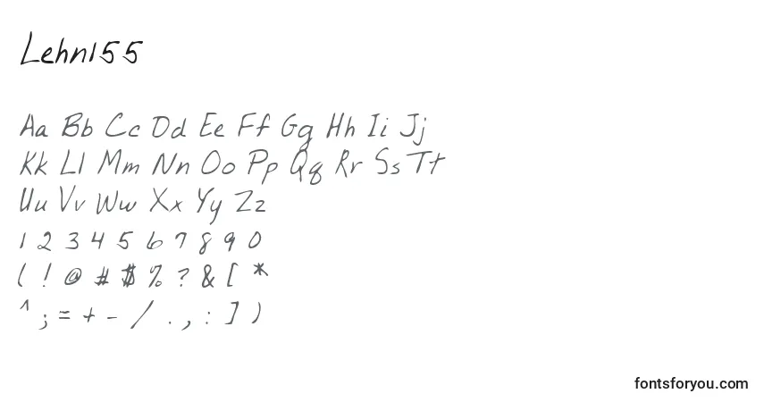 A fonte Lehn155 – alfabeto, números, caracteres especiais