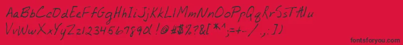 フォントLehn155 – 赤い背景に黒い文字