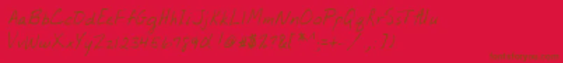 Lehn155 Font – Brown Fonts on Red Background