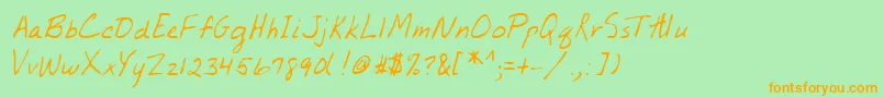 Lehn155 Font – Orange Fonts on Green Background