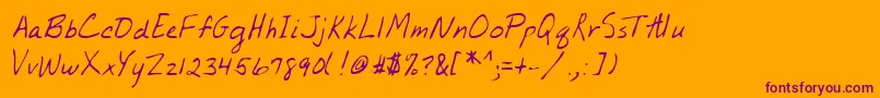 Lehn155 Font – Purple Fonts on Orange Background